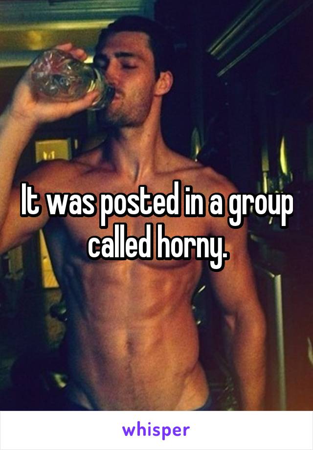 It was posted in a group called horny.