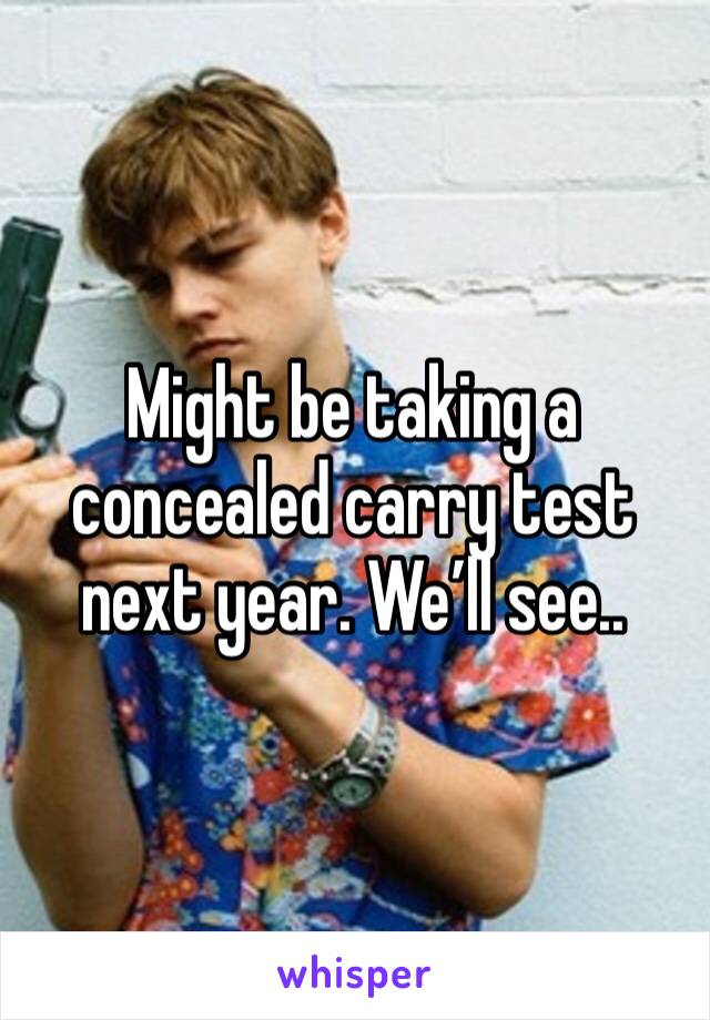 Might be taking a concealed carry test next year. We’ll see..