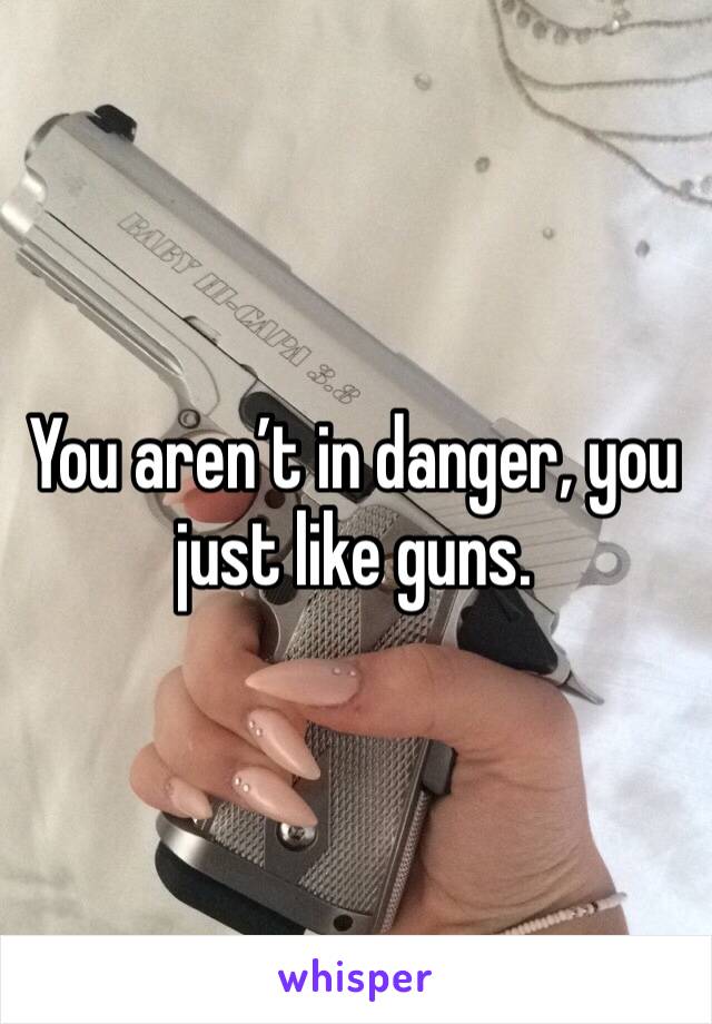 You aren’t in danger, you just like guns. 