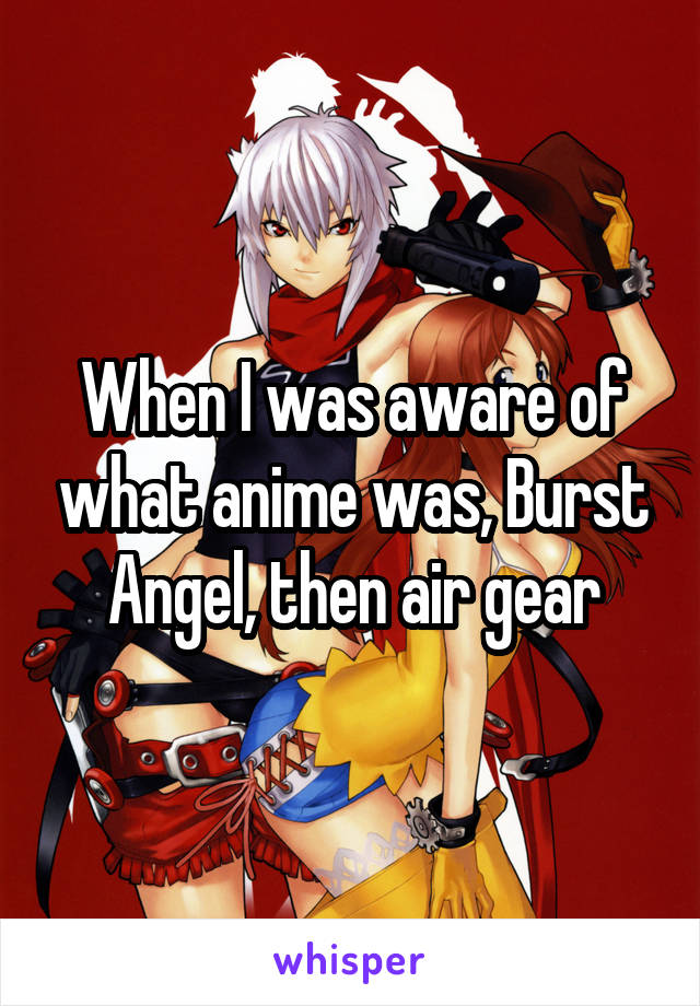 When I was aware of what anime was, Burst Angel, then air gear