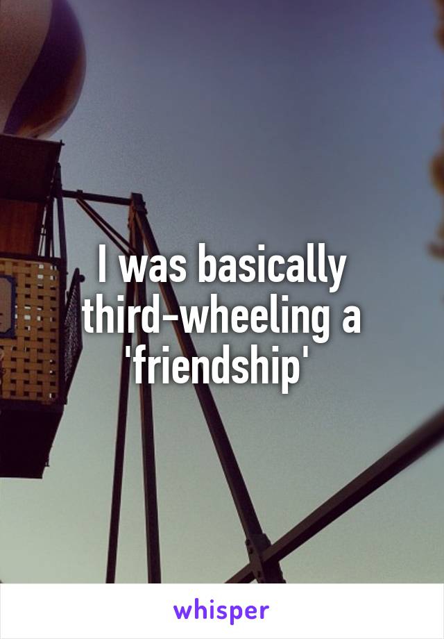 I was basically third-wheeling a 'friendship' 