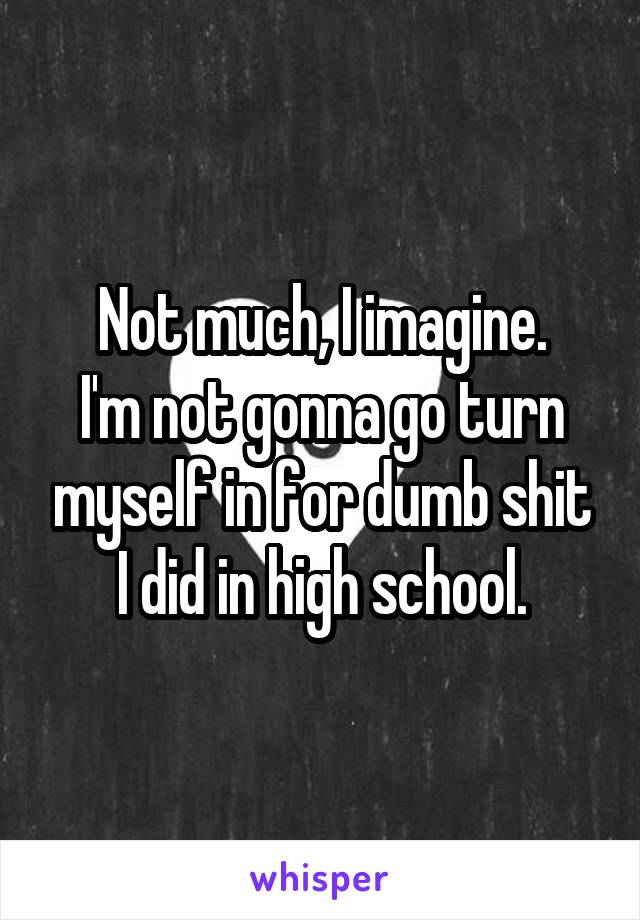 Not much, I imagine.
I'm not gonna go turn myself in for dumb shit I did in high school.