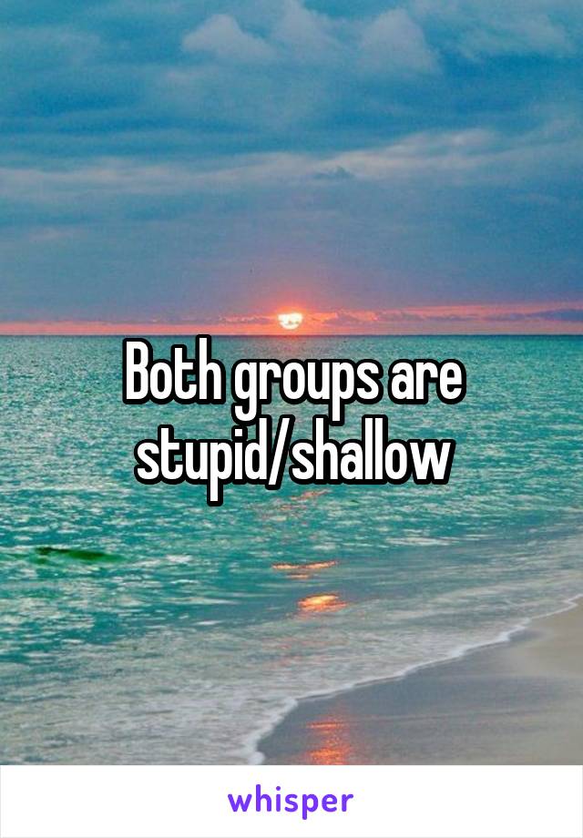 Both groups are stupid/shallow