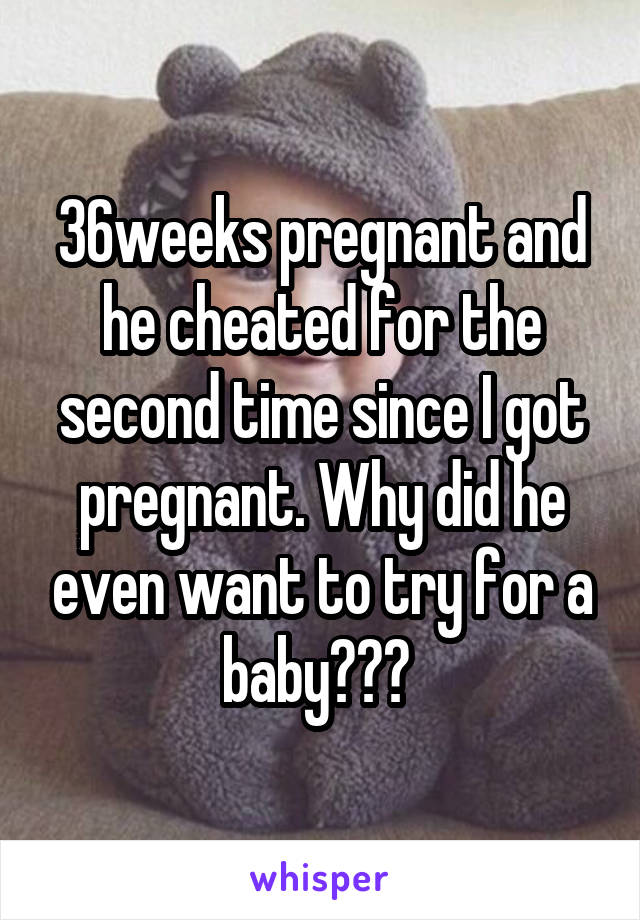 36weeks pregnant and he cheated for the second time since I got pregnant. Why did he even want to try for a baby??? 