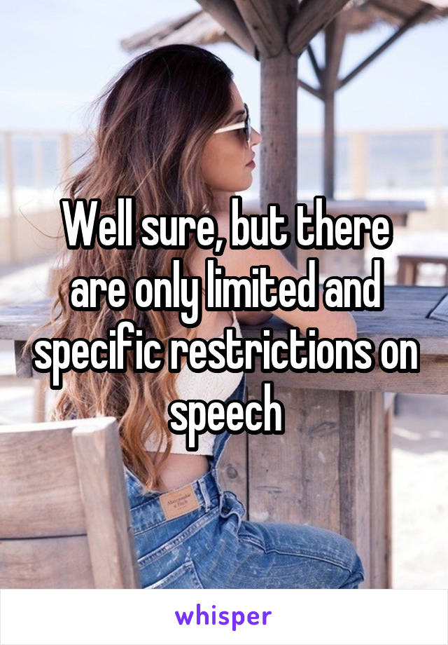 Well sure, but there are only limited and specific restrictions on speech