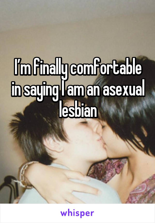 I’m finally comfortable in saying I am an asexual lesbian

