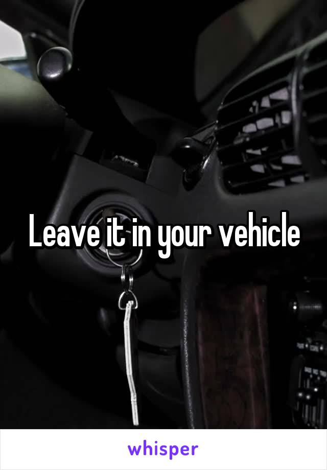 Leave it in your vehicle