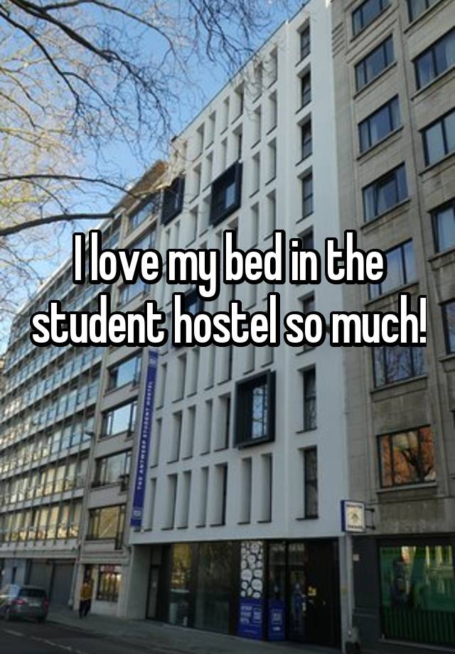 I love my bed in the student hostel so much! 