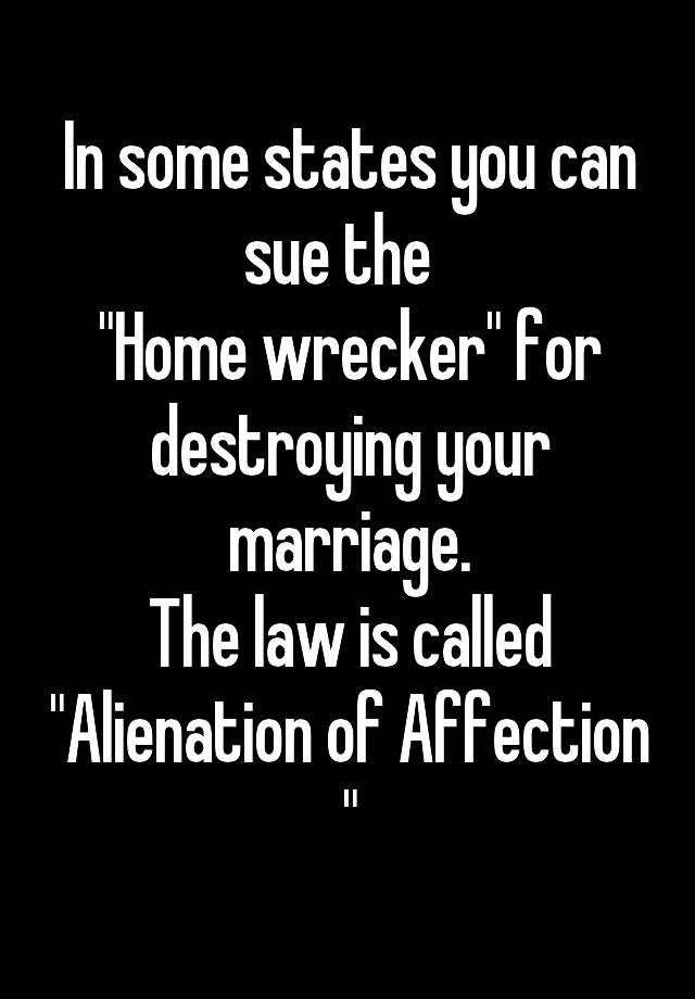 In some states you can sue the  
"Home wrecker" for destroying your marriage.
The law is called "Alienation of Affection "