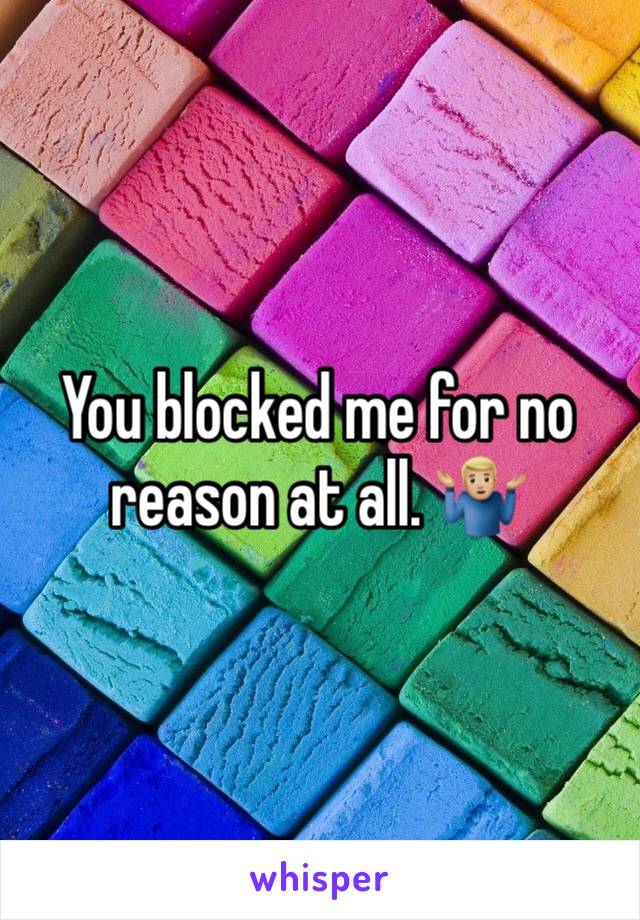 You blocked me for no reason at all. 🤷🏼‍♂️