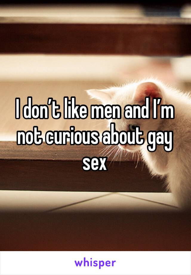 I don’t like men and I’m not curious about gay sex