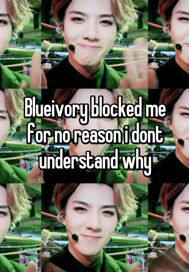 Blueivory blocked me for no reason i dont understand why