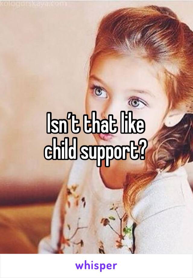 Isn’t that like child support?