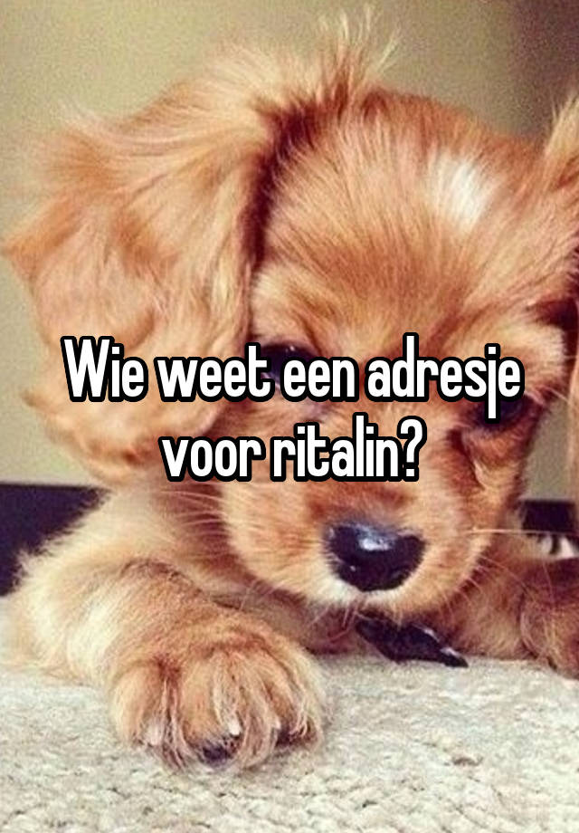 Wie weet een adresje voor ritalin?