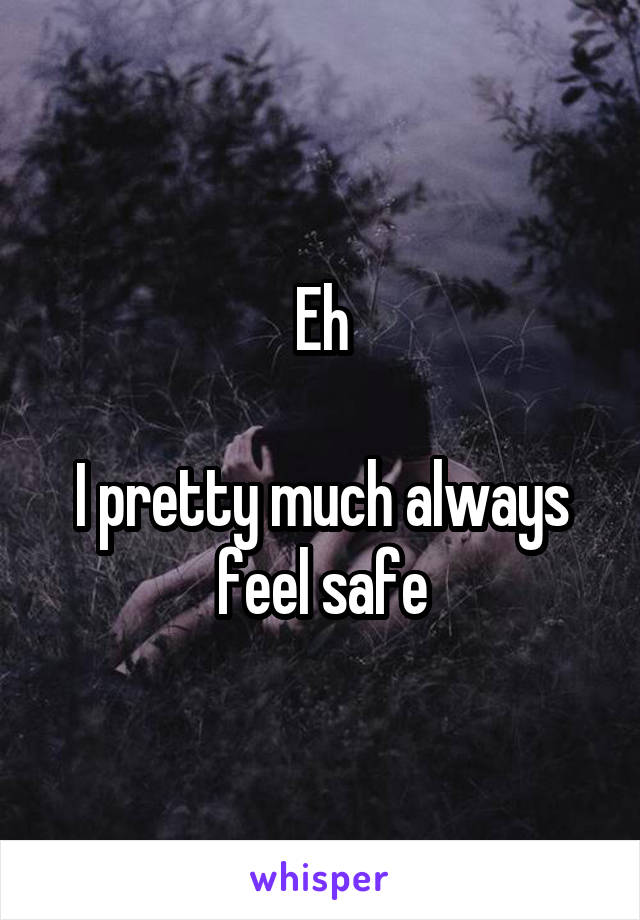 Eh

I pretty much always feel safe