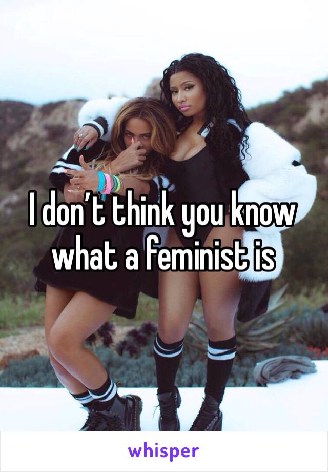 I don’t think you know what a feminist is
