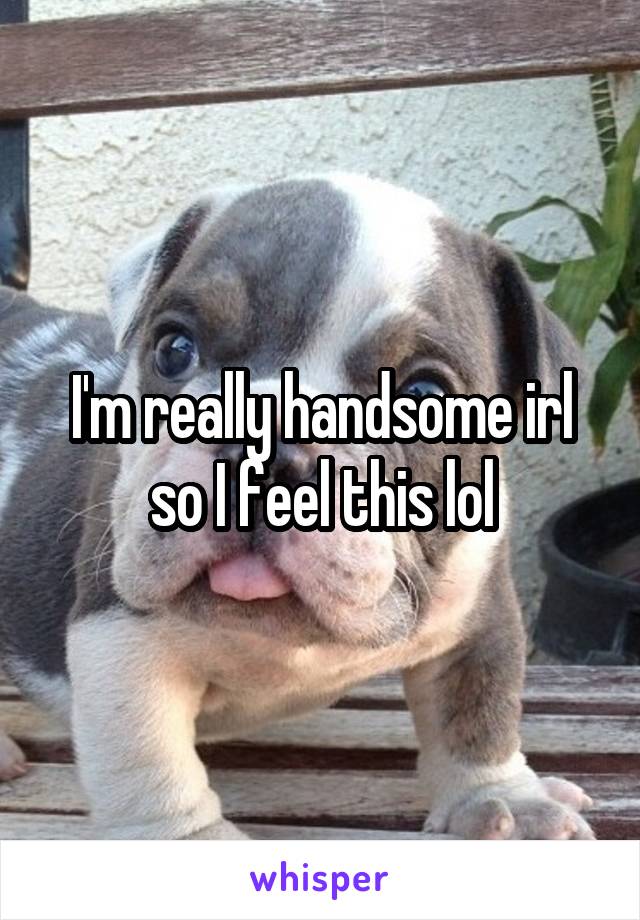 I'm really handsome irl so I feel this lol