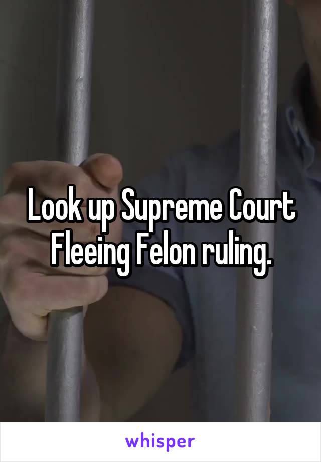 Look up Supreme Court Fleeing Felon ruling.