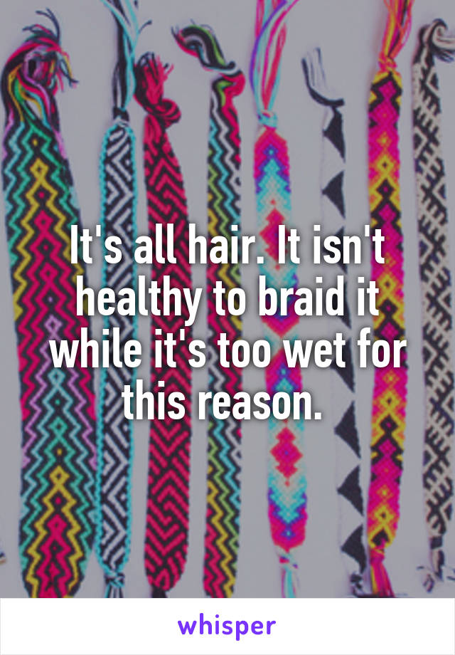 It's all hair. It isn't healthy to braid it while it's too wet for this reason. 