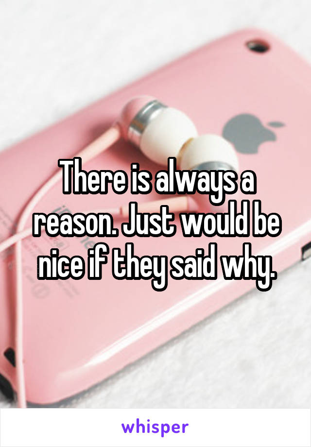 There is always a reason. Just would be nice if they said why.