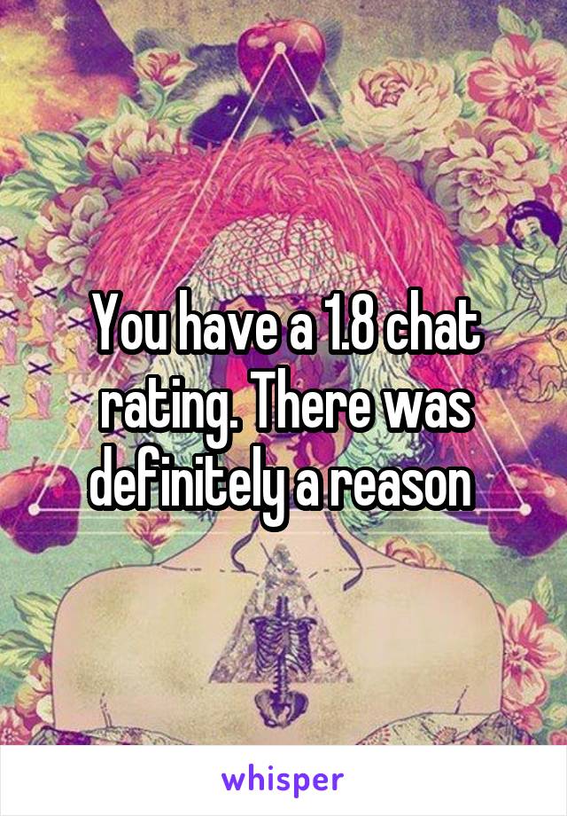 You have a 1.8 chat rating. There was definitely a reason 