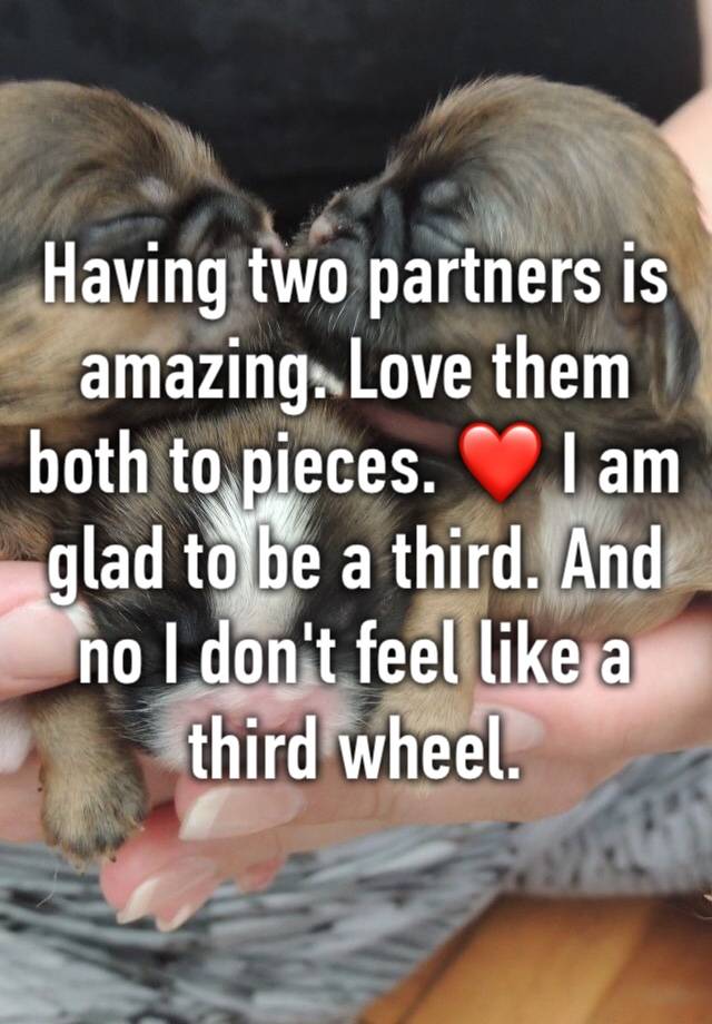 Having two partners is amazing. Love them both to pieces. ❤️ I am glad to be a third. And no I don't feel like a third wheel. 