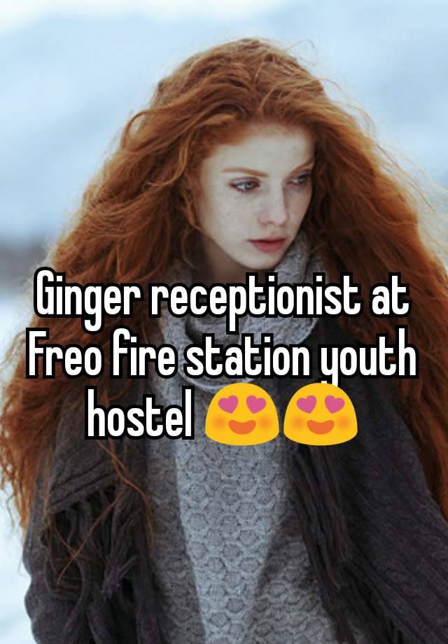 Ginger receptionist at Freo fire station youth hostel 😍😍