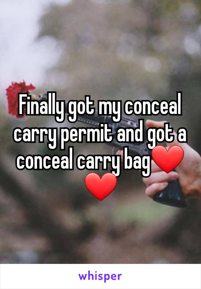 Finally got my conceal carry permit and got a conceal carry bag❤❤