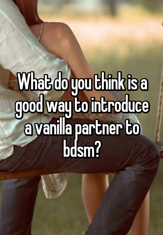 What do you think is a good way to introduce a vanilla partner to bdsm?