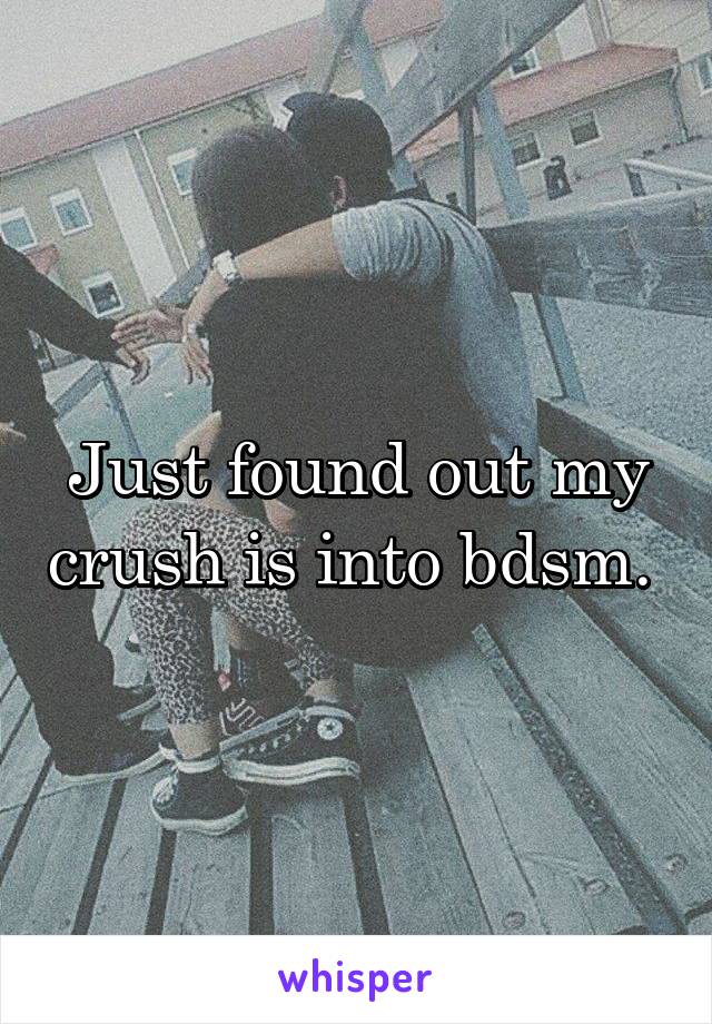 Just found out my crush is into bdsm. 