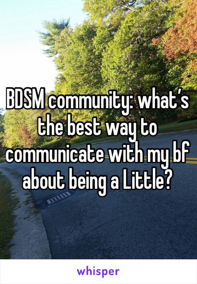 BDSM community: what’s the best way to communicate with my bf about being a Little? 