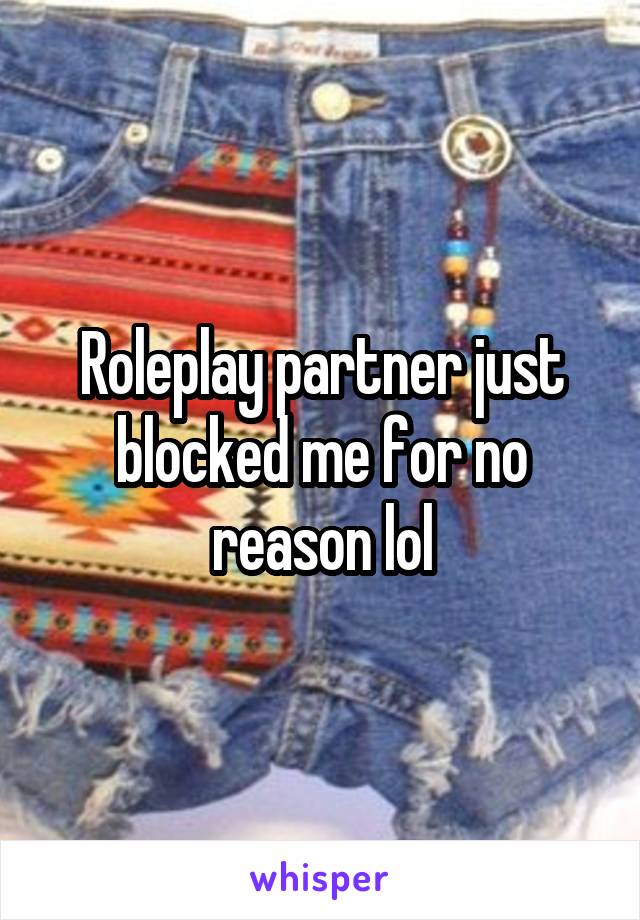 Roleplay partner just blocked me for no reason lol