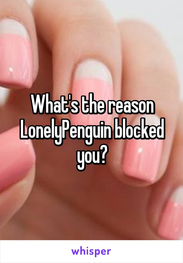 What's the reason LonelyPenguin blocked you?