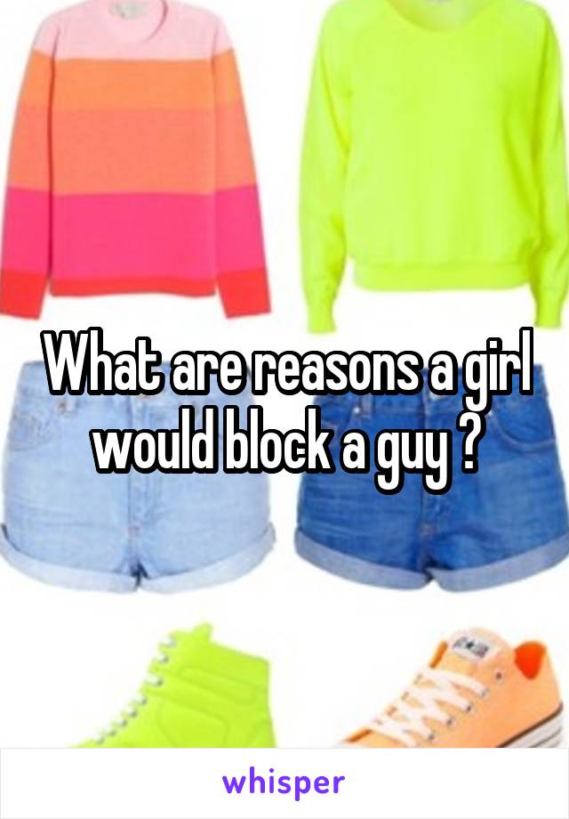 What are reasons a girl would block a guy ?