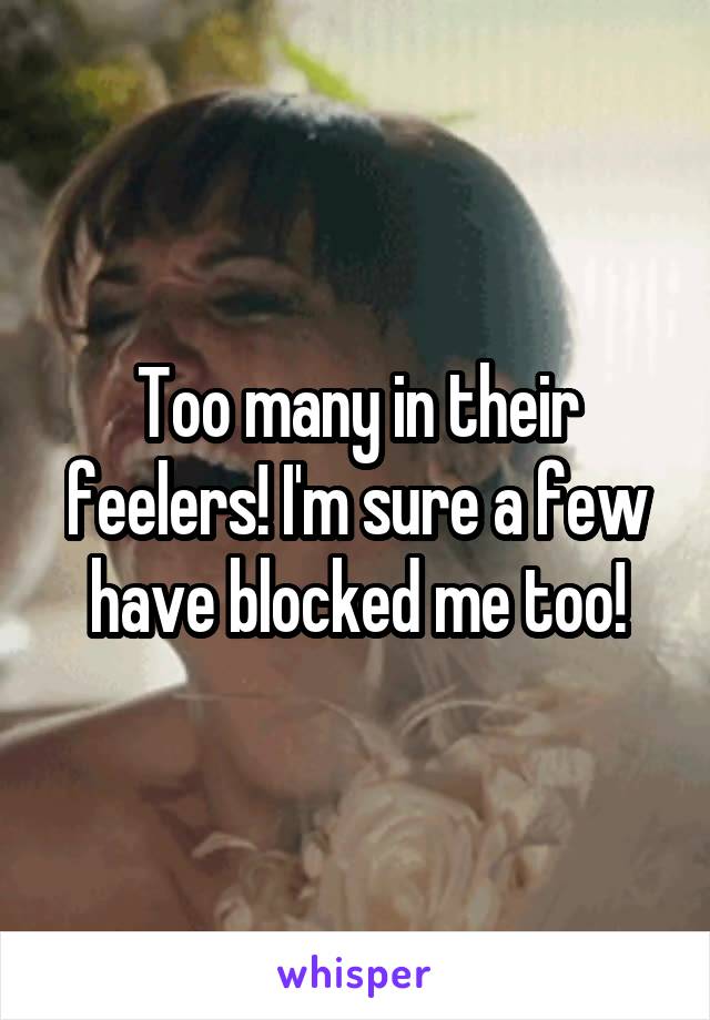 Too many in their feelers! I'm sure a few have blocked me too!