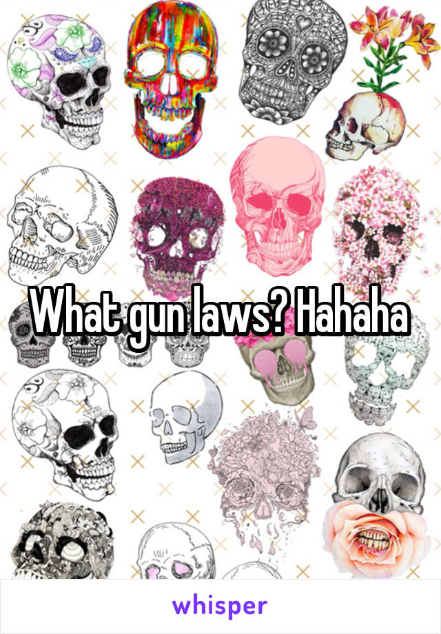 What gun laws? Hahaha 