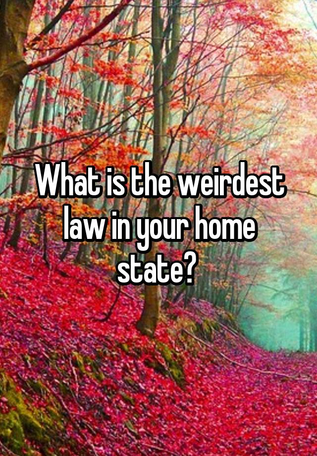 What is the weirdest law in your home state? 