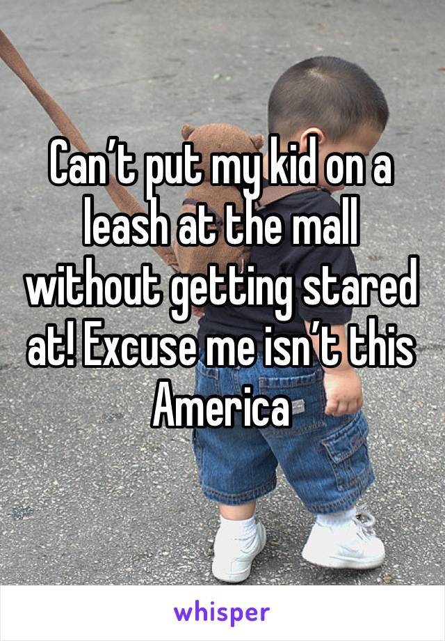 Can’t put my kid on a leash at the mall without getting stared at! Excuse me isn’t this America
