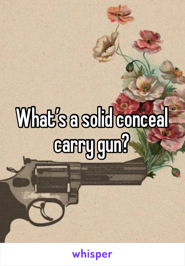 What’s a solid conceal carry gun?