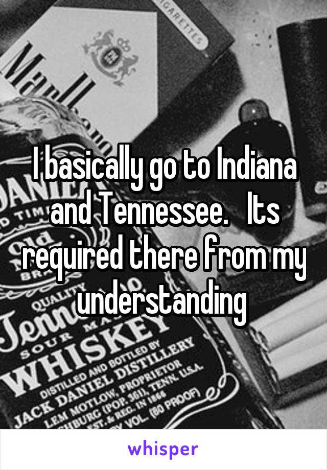 I basically go to Indiana and Tennessee.   Its required there from my understanding 