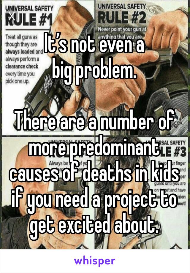 It’s not even a big problem.

There are a number of more predominant causes of deaths in kids if you need a project to get excited about.