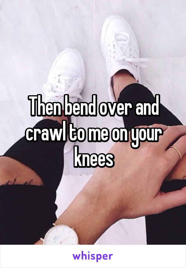 Then bend over and crawl to me on your knees