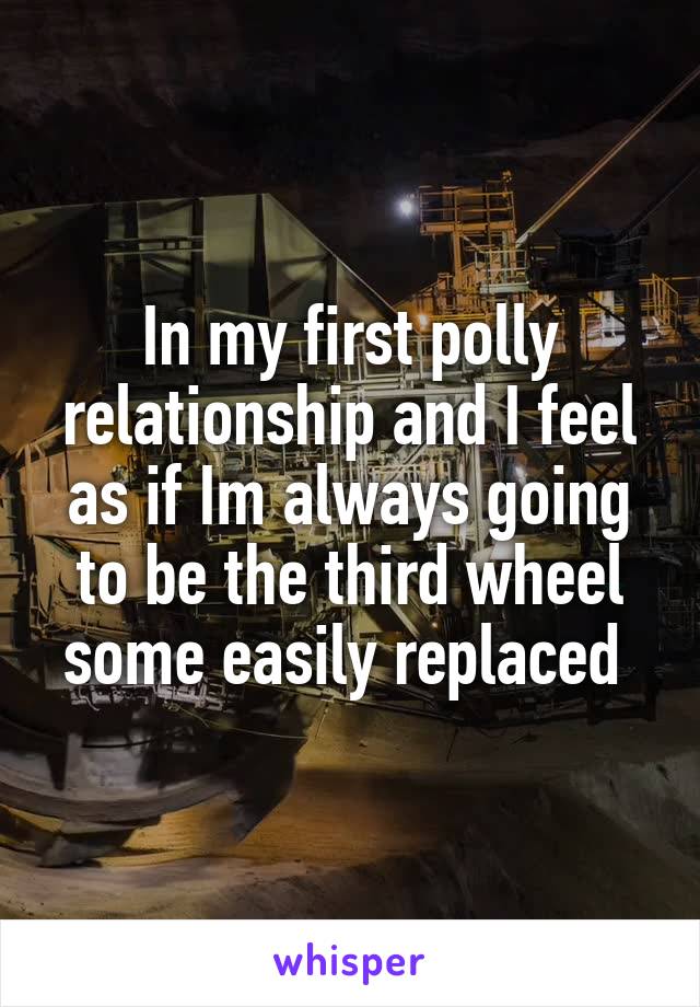 In my first polly relationship and I feel as if Im always going to be the third wheel some easily replaced 