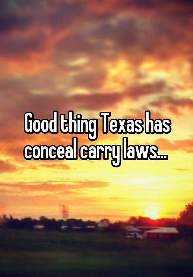 Good thing Texas has conceal carry laws... 