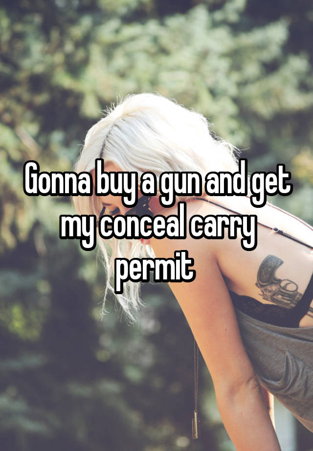 Gonna buy a gun and get my conceal carry permit 