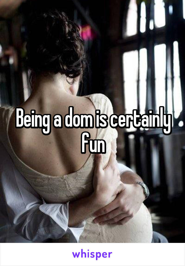 Being a dom is certainly fun