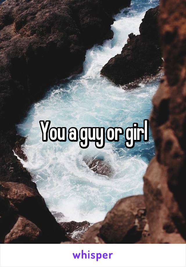 You a guy or girl