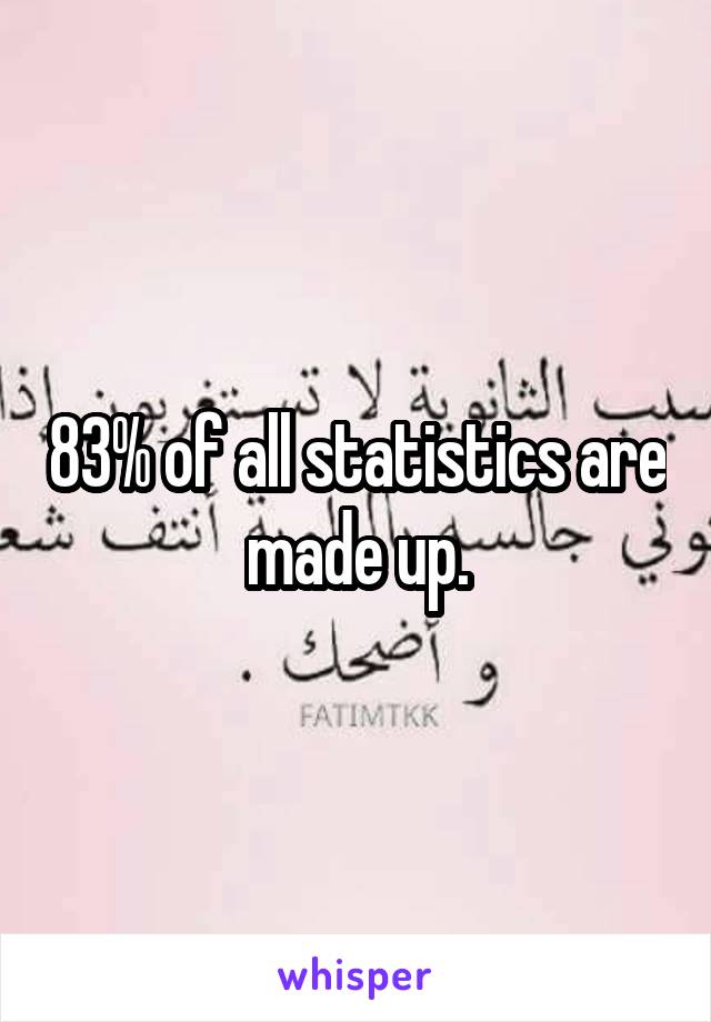 83% of all statistics are made up.