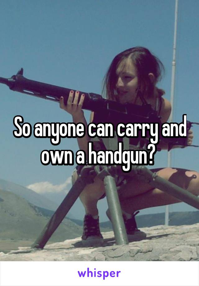 So anyone can carry and own a handgun? 