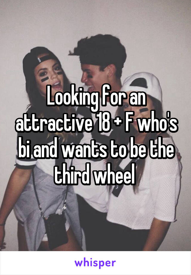 Looking for an attractive 18 + F who's bi and wants to be the third wheel 